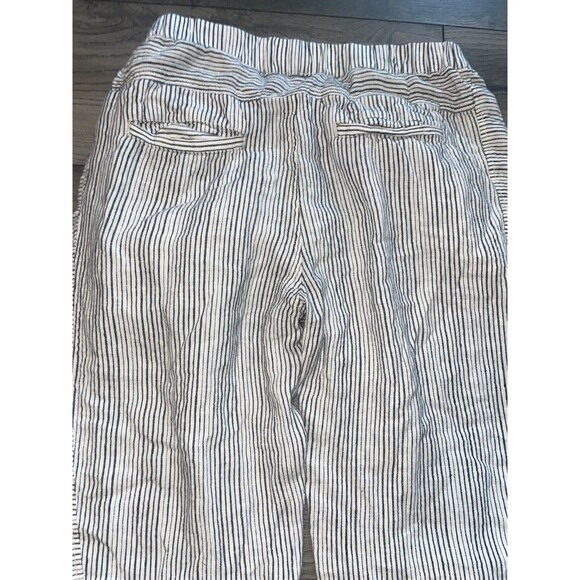 Anthropologie Women’s Striped Linen Pull-On Crop Pants size XS Tapered Lagenlook - Picture 5 of 7